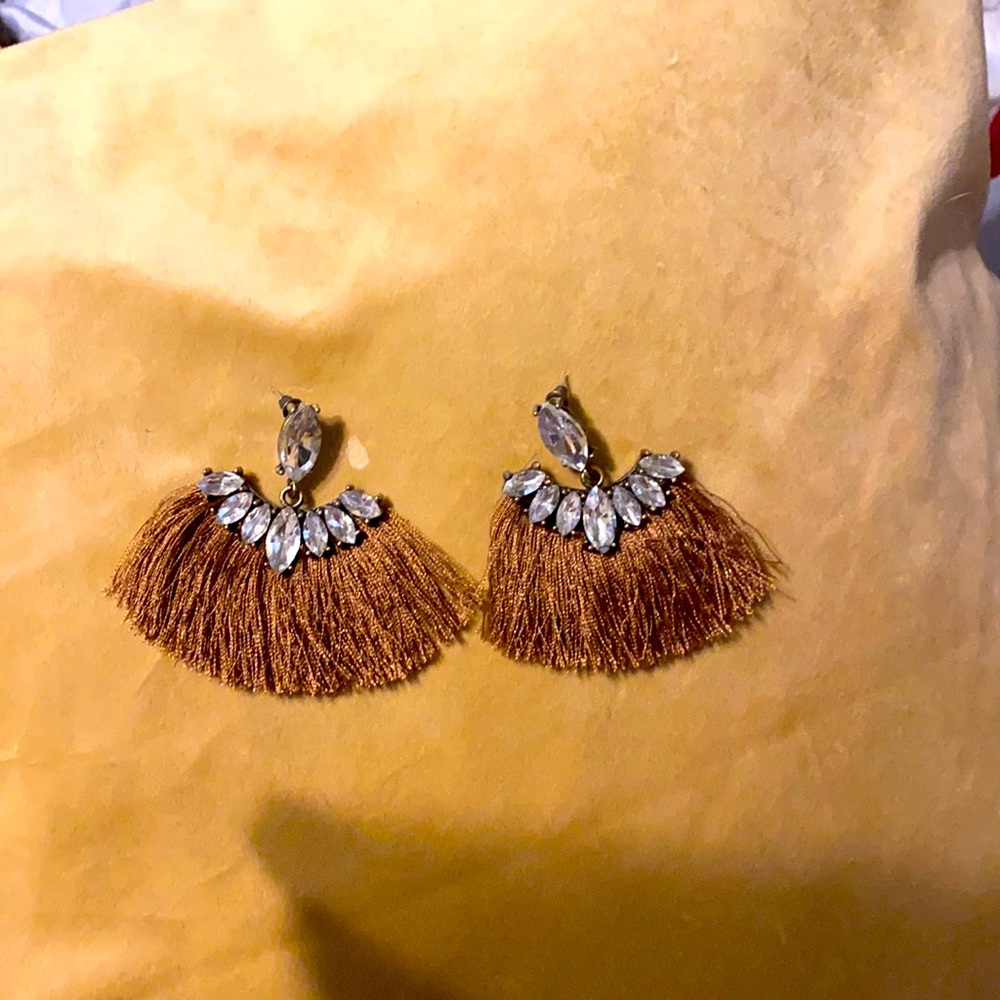 Rhinestone /fringe earrings